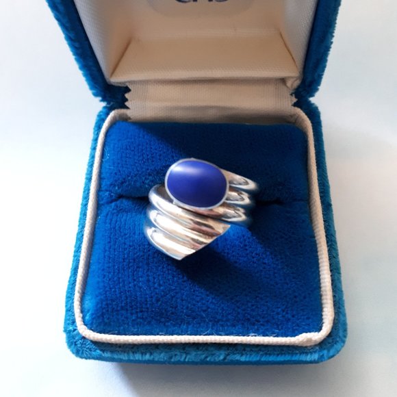 Hallmark Jewelry - Lapis Lazuli Ring in Gorgeous Sterling Silver Setting - Size 5 1/2